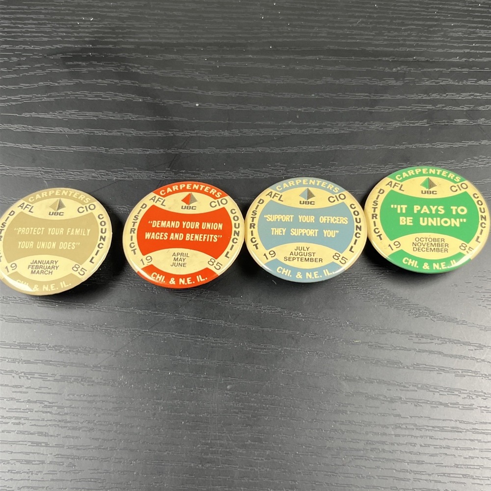 Carpenters District Council Chicago North East Illinois 1985 Pushback Pins